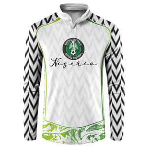 Nigeria National Football Custom Button Sweatshirt Blokecore T90 Sporty Style