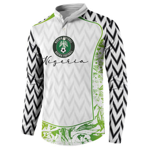 Nigeria National Football Custom Button Sweatshirt Blokecore T90 Sporty Style