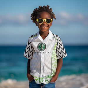 Nigeria National Football Custom Kid Hawaiian Shirt Blokecore T90 Sporty Style