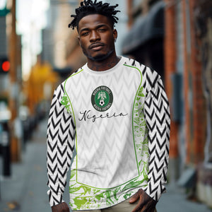 Nigeria National Football Custom Long Sleeve Shirt Blokecore T90 Sporty Style
