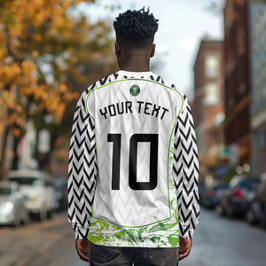 Nigeria National Football Custom Long Sleeve Shirt Blokecore T90 Sporty Style