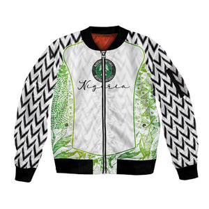 Nigeria National Football Custom Sleeve Zip Bomber Jacket Blokecore T90 Sporty Style