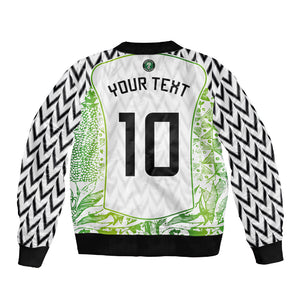 Nigeria National Football Custom Sleeve Zip Bomber Jacket Blokecore T90 Sporty Style