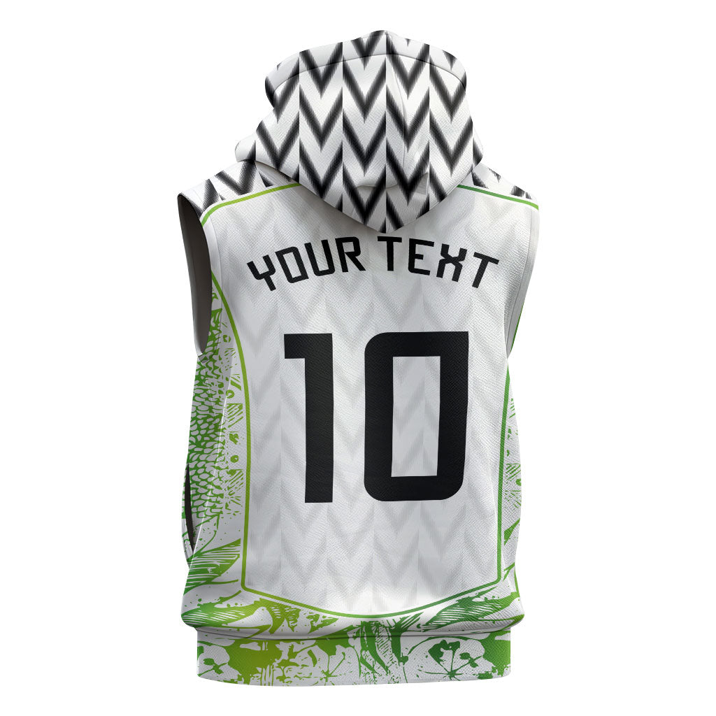 Nigeria National Football Custom Sleeveless Zip Hoodie Blokecore T90 Sporty Style