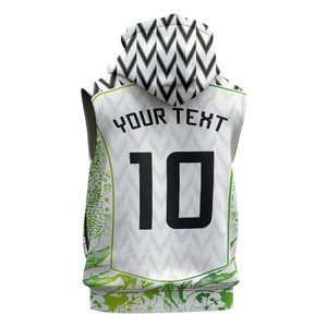 Nigeria National Football Custom Sleeveless Zip Hoodie Blokecore T90 Sporty Style