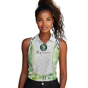 Nigeria National Football Custom Women Sleeveless Polo Shirt Blokecore T90 Sporty Style