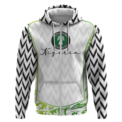 Nigeria National Football Custom Zip Hoodie Blokecore T90 Sporty Style