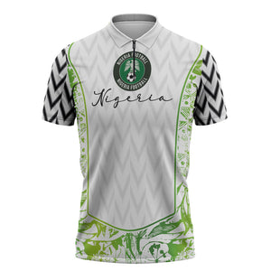 Nigeria National Football Custom Zipper Polo Shirt Blokecore T90 Sporty Style