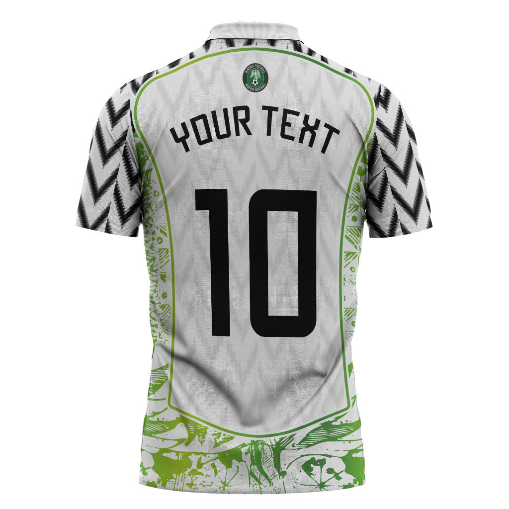 Nigeria National Football Custom Zipper Polo Shirt Blokecore T90 Sporty Style