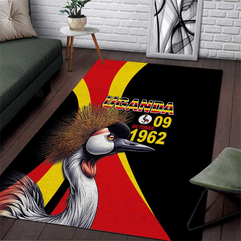 Uganda Independence Day with Crowned Cranes Area Rug