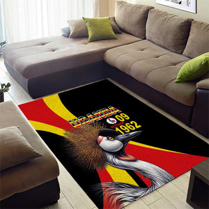 Uganda Independence Day with Crowned Cranes Area Rug