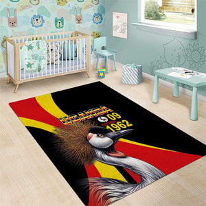 Uganda Independence Day with Crowned Cranes Area Rug