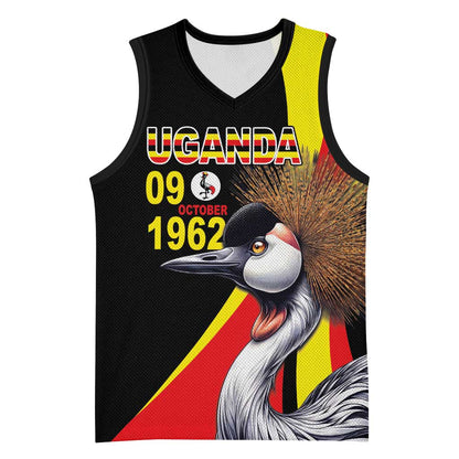 Uganda Independence Day with Crowned Cranes Basketball Jersey LT03