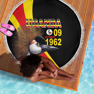 Uganda Independence Day with Crowned Cranes Beach Blanket