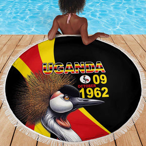 Uganda Independence Day with Crowned Cranes Beach Blanket