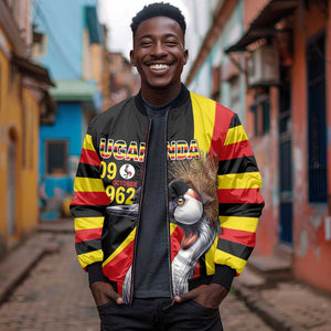 Uganda Independence Day with Crowned Cranes Bomber Jacket