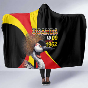 Uganda Independence Day with Crowned Cranes Hooded Blanket