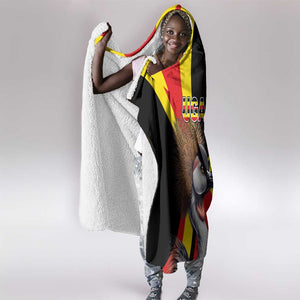 Uganda Independence Day with Crowned Cranes Hooded Blanket