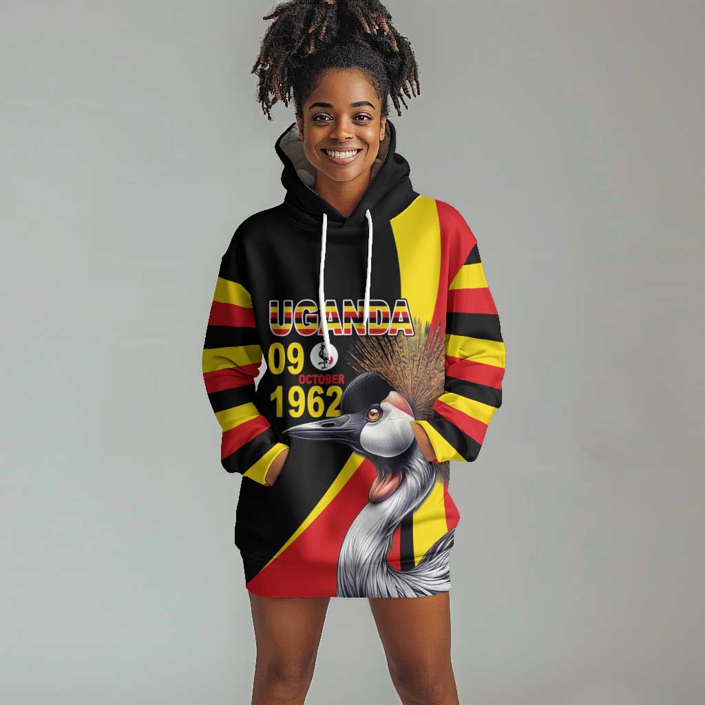 Uganda Independence Day with Crowned Cranes Hoodie Dress