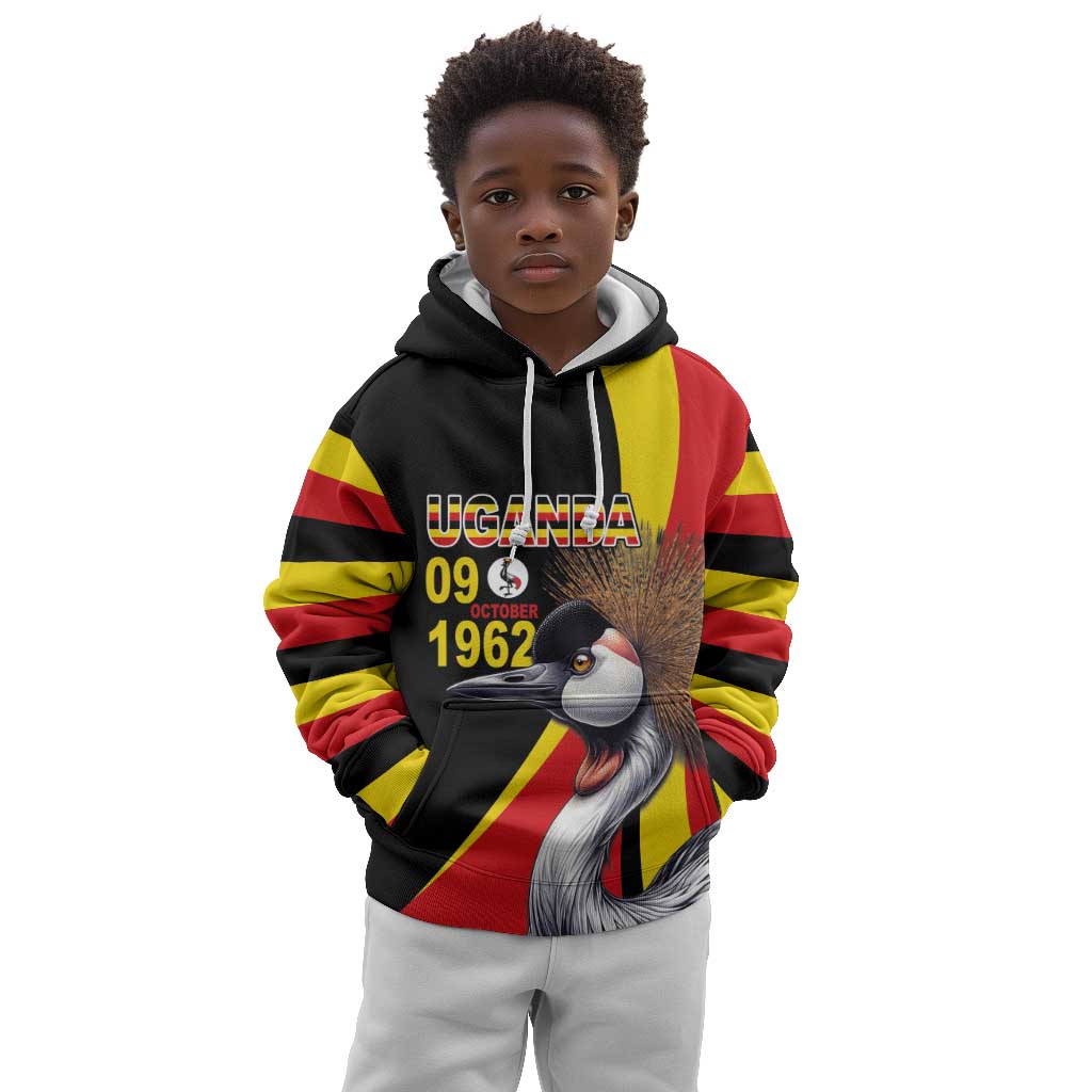 Uganda Independence Day with Crowned Cranes Kid Hoodie