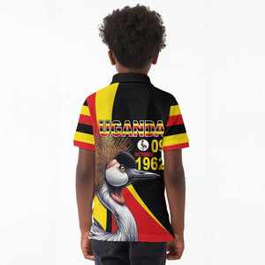 Uganda Independence Day with Crowned Cranes Kid Polo Shirt