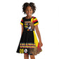 Uganda Independence Day with Crowned Cranes Kid Short Sleeve Dress