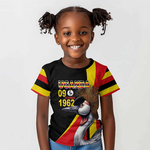 Uganda Independence Day with Crowned Cranes Kid T shirt