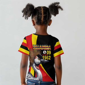 Uganda Independence Day with Crowned Cranes Kid T shirt