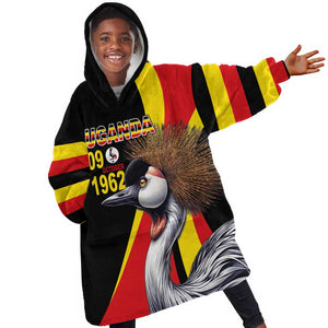 Uganda Independence Day with Crowned Cranes KId Wearable Blanket Hoodie