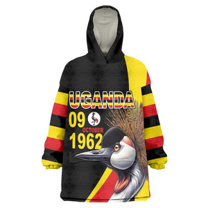 Uganda Independence Day with Crowned Cranes KId Wearable Blanket Hoodie