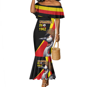 Uganda Independence Day with Crowned Cranes Mermaid Dress