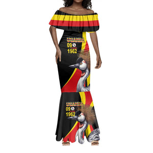 Uganda Independence Day with Crowned Cranes Mermaid Dress