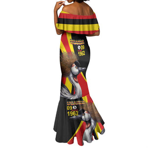 Uganda Independence Day with Crowned Cranes Mermaid Dress