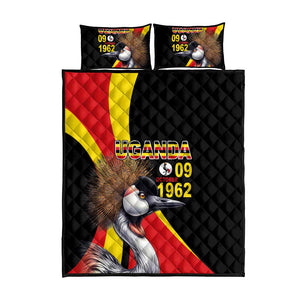 Uganda Independence Day with Crowned Cranes Quilt Bed Set