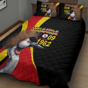 Uganda Independence Day with Crowned Cranes Quilt Bed Set