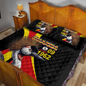 Uganda Independence Day with Crowned Cranes Quilt Bed Set