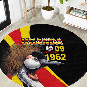 Uganda Independence Day with Crowned Cranes Round Carpet