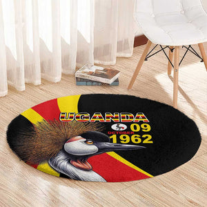 Uganda Independence Day with Crowned Cranes Round Carpet