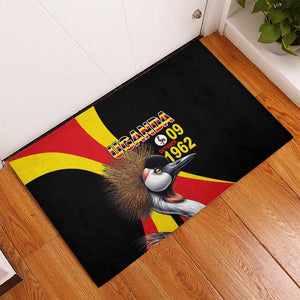 Uganda Independence Day with Crowned Cranes Rubber Doormat