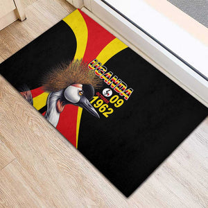 Uganda Independence Day with Crowned Cranes Rubber Doormat