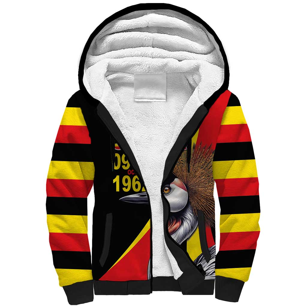 Uganda Independence Day with Crowned Cranes Sherpa Hoodie