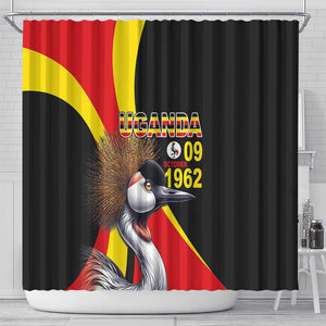 Uganda Independence Day with Crowned Cranes Shower Curtain