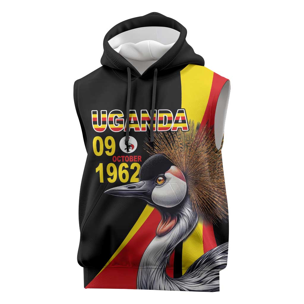 Uganda Independence Day with Crowned Cranes Sleeveless Hoodie - African Pride