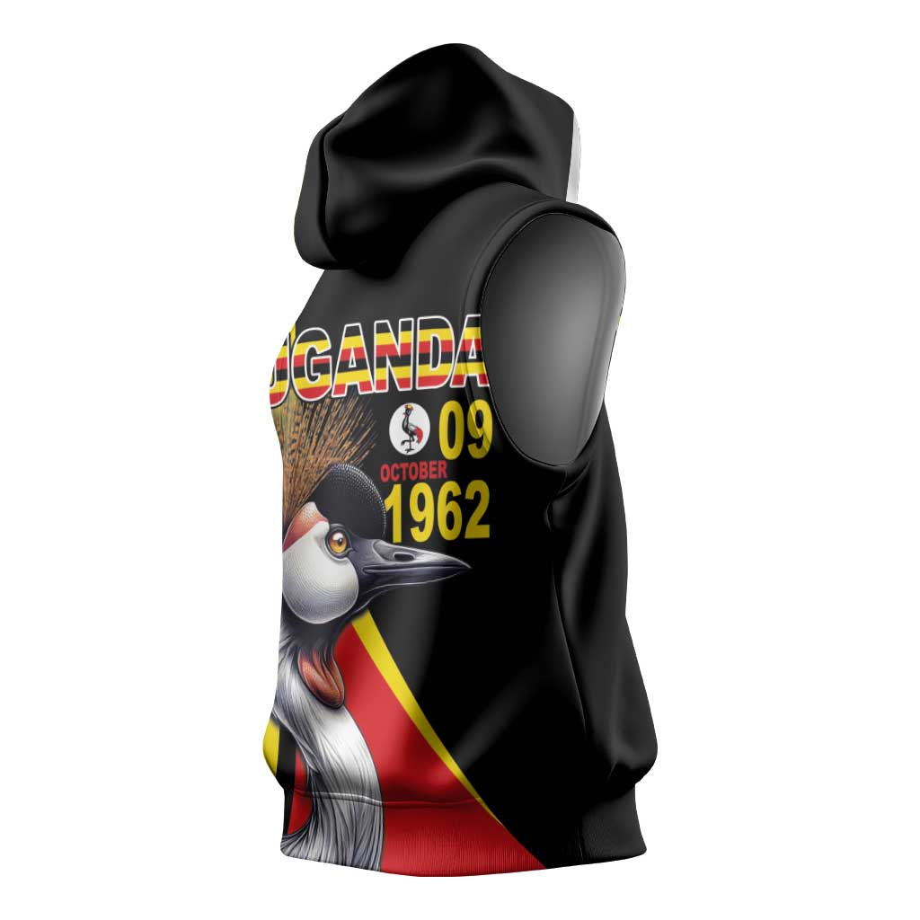 Uganda Independence Day with Crowned Cranes Sleeveless Hoodie - African Pride