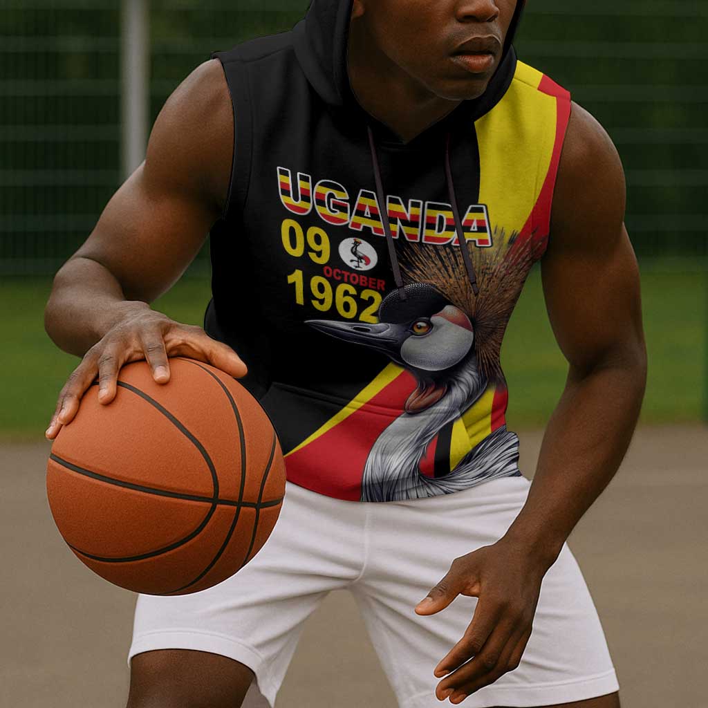 Uganda Independence Day with Crowned Cranes Sleeveless Hoodie - African Pride
