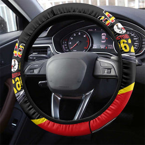 Uganda Independence Day with Crowned Cranes Steering Wheel Cover