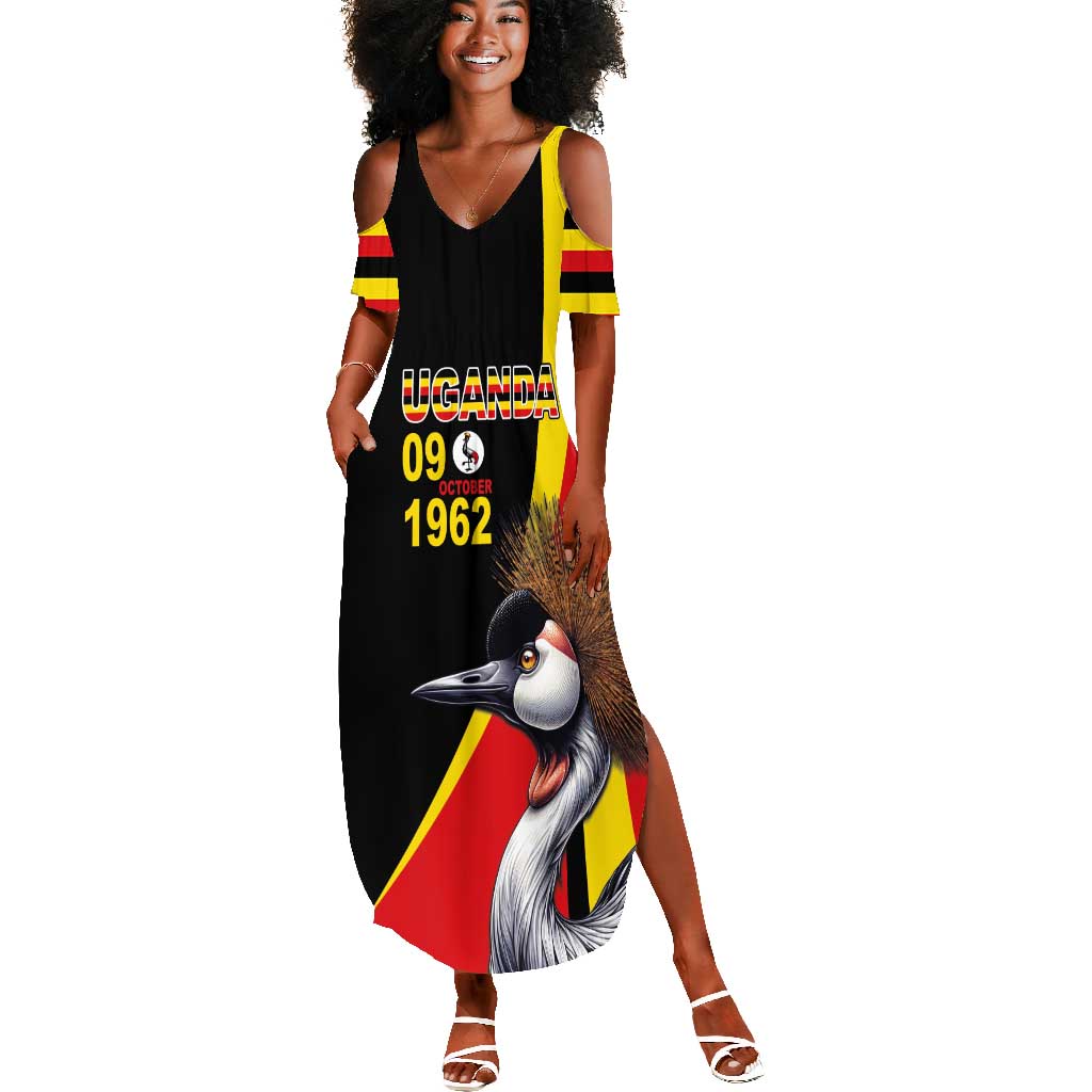 Uganda Independence Day with Crowned Cranes Summer Maxi Dress