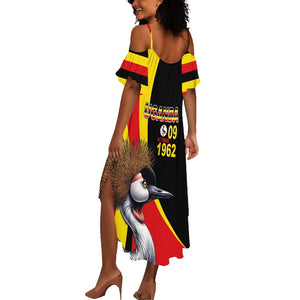 Uganda Independence Day with Crowned Cranes Summer Maxi Dress