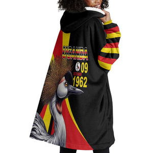 Uganda Independence Day with Crowned Cranes Wearable Blanket Hoodie