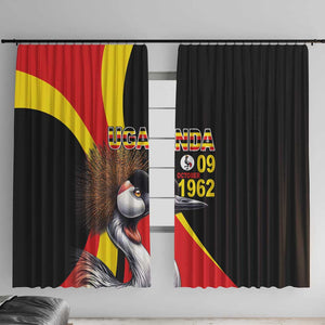 Uganda Independence Day with Crowned Cranes Window Curtain